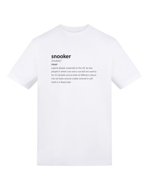 AWD White Adults Printed Snooker Tee