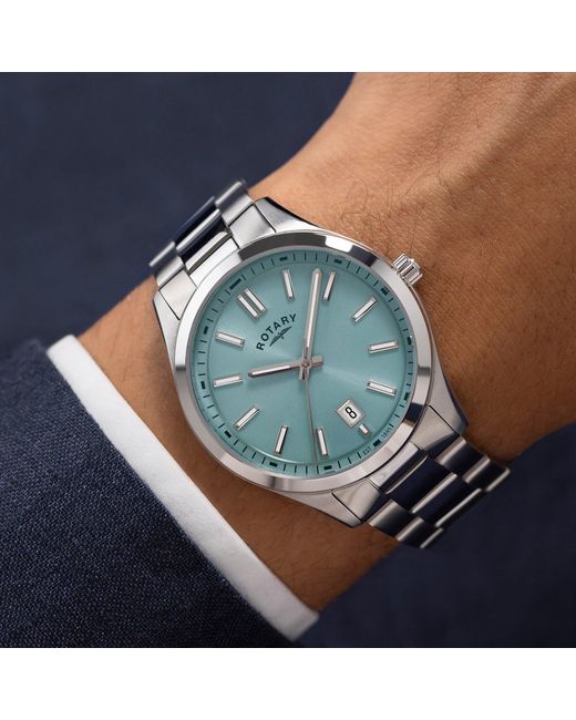 Rotary Metallic Heritage Dial Ss Bracelet Watch for men