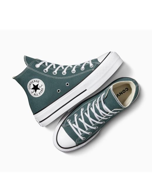 Converse Blue Chuck Taylor All Star Lif Platform Trainers