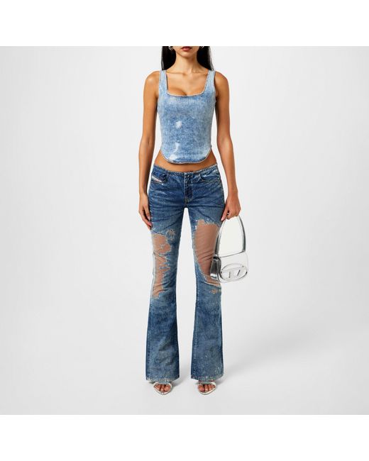 DIESEL Blue De-shi-s Crop Top
