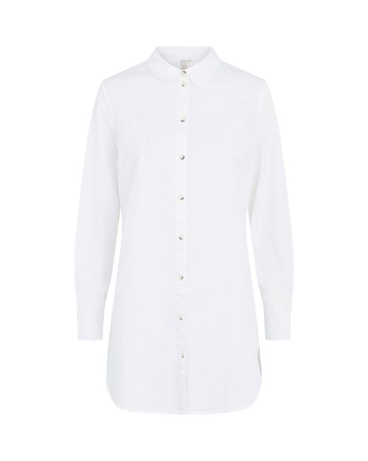 Pieces White Noma Long-Sleeve Plain Shirt