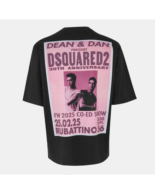 DSquared² Black Loose Fit Oversized T-Shirt for men