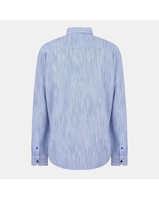 Peter Werth Blue W Mallett Long Sleeve Plain Shirt for men