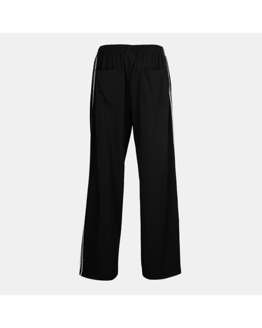 MKI Miyuki-Zoku Black Wide Fit Open Hem Woven Tracksuit Joggers for men
