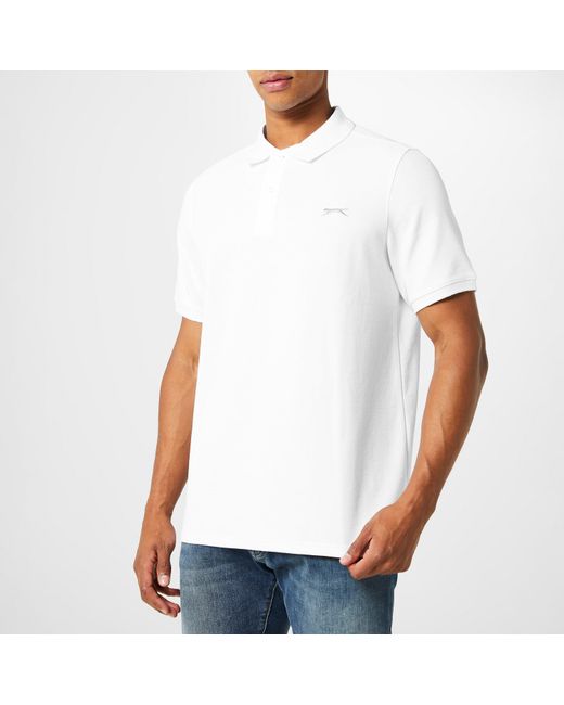 Slazenger 1881 White Plain Polo Shirt for men