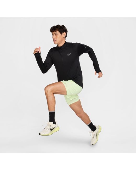 Nike Black Stride Dri-Fit 1/4-Zip Running Top for men