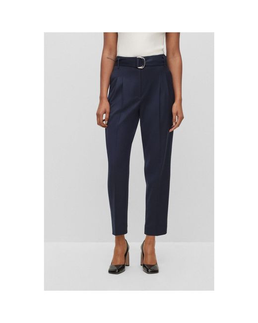 Boss Blue Tapiah1 Straight Trousers