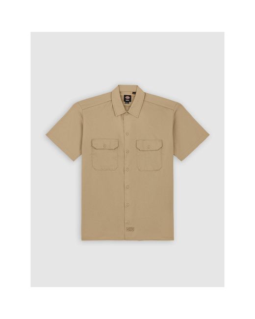 Dickies Natural Short Sleeve Work Shirt for men