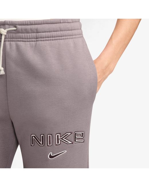 Nike Purple Sportswear Phoenix Fleece Mid-Rise Logo Sweatpants