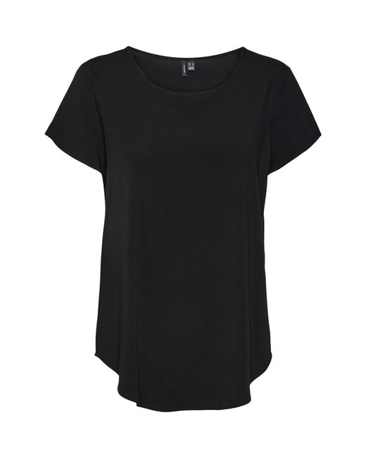 Vero Moda Black Bella Short-Sleeve Regular Fit T-Shirt