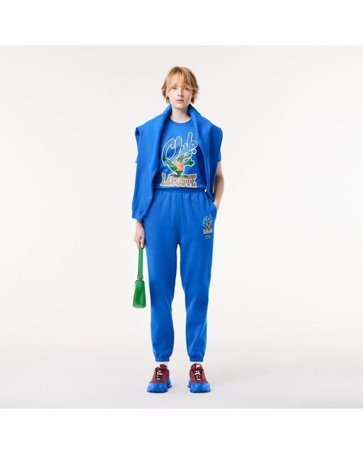 Lacoste Blue Relaxed Fit Signiature Print T-Shirt for men