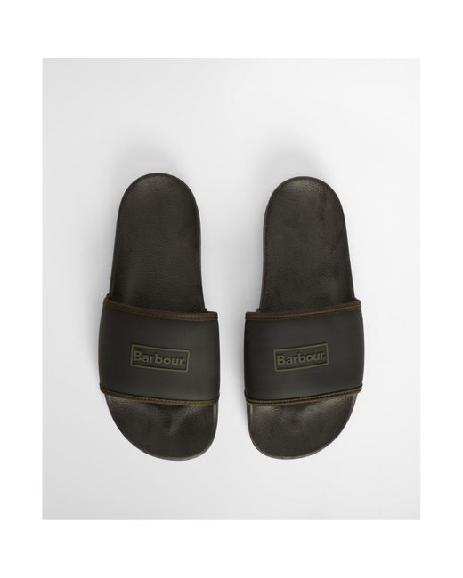 Barbour Black Cresswell Sliders for men