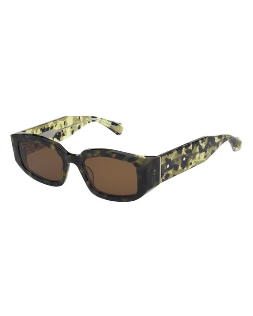 AllSaints Brown Arlon Rectangle Sunglasses