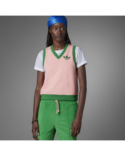 Adidas Originals Pink Adicolour 70S Sweater Vest
