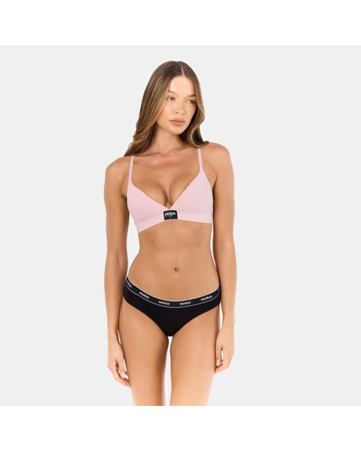 HUGO Pink Tri Fold Jersey Bralette