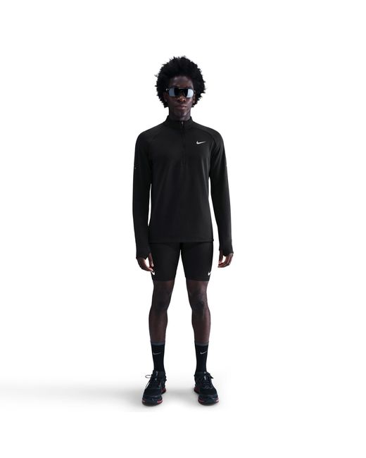 Nike Black Winter Run Half Zip Long Sleeve Running Top for men