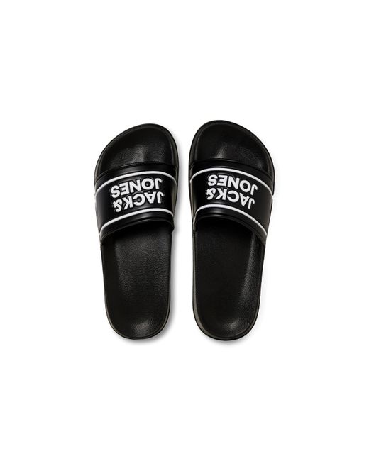 Jack & Jones Black Pool Sliders for men