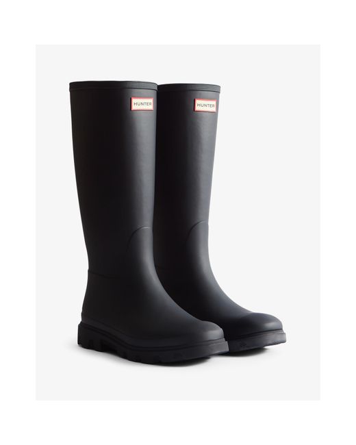 Hunter Black Downpour Tall Wellington Boots for men