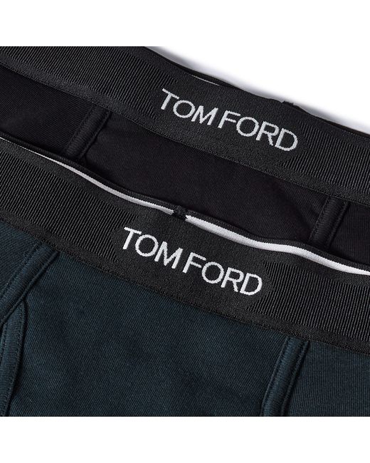 Tom Ford Black Plain Cotton Boxer Briefs, 2-Pack for men