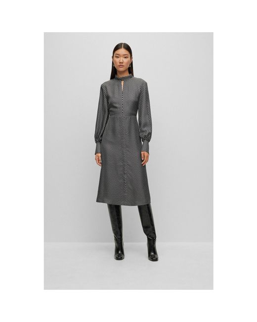 Boss Gray Dealyna Wrap Design Dress