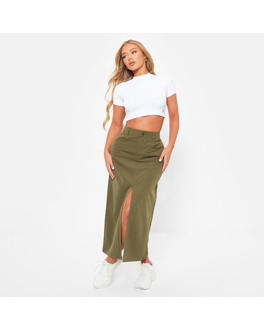 I Saw It First Green Isawitfirst High Waisted Split Hem Midi Skirt