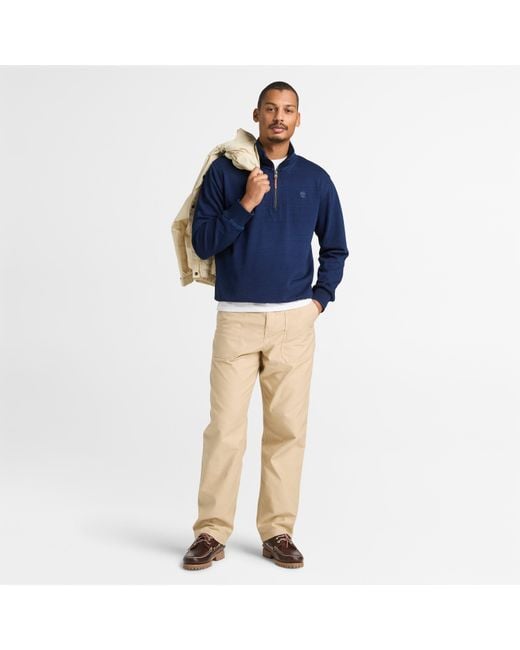 Timberland Blue 1/4 Zip Fleece for men