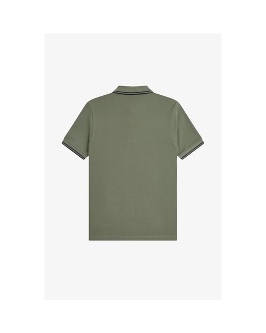 Fred Perry Green Short Sleeve Twin Tipped Polo Shirt for men
