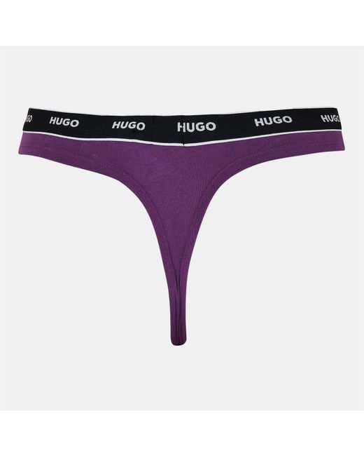 HUGO Purple Stripe Thongs