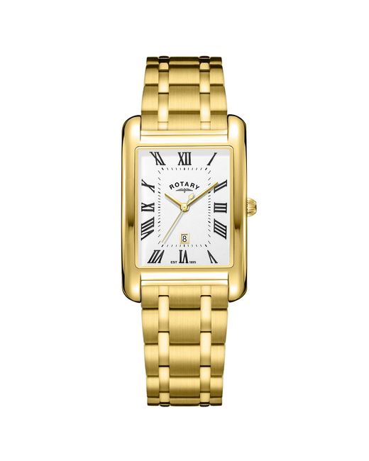 Rotary Metallic Heritage Astoria Rectangular Ss Watch for men