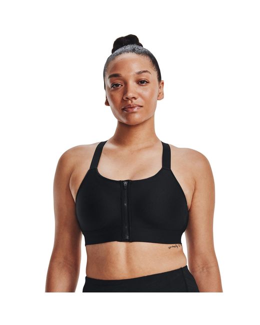 Under Armour Black Zipped Medium Impact Sports Bra