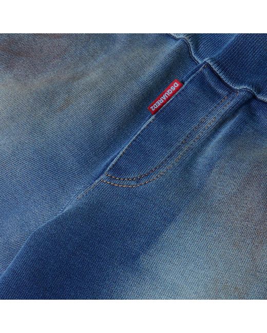 DSquared² Blue Dsq Fleece Jogger Shorts for men