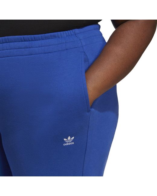 Adidas Originals Blue Adidas Essentials Plus Size Fleece Joggers