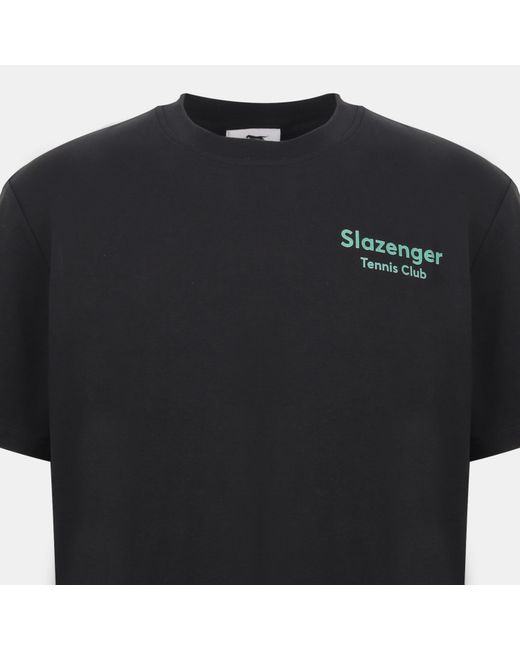 Slazenger 1881 Black Slaz Tennis Club Regular Fit T-Shirt for men
