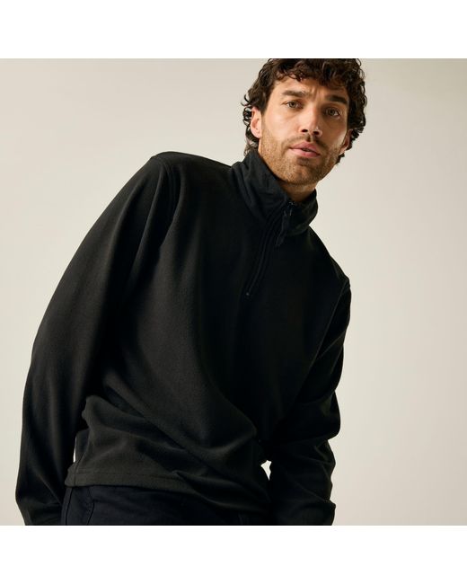 Regatta Black Micro Lightweight Half Zip Fleece for men