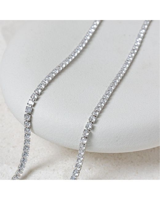 Jon Richard Metallic Rhodium Plated Cz Round Tennis Necklace