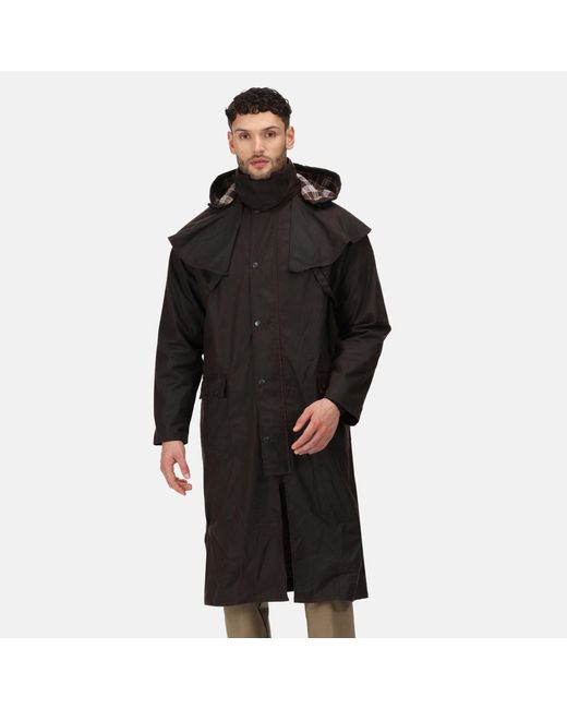 Regatta Black Cranbrook Wax Cotton Riding Quilted Jacket for men