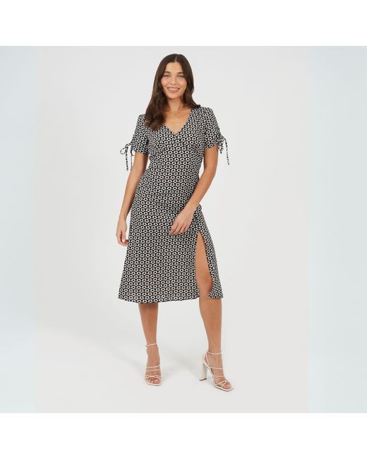 Brave Soul Gray Short Sleeve A Line Dress