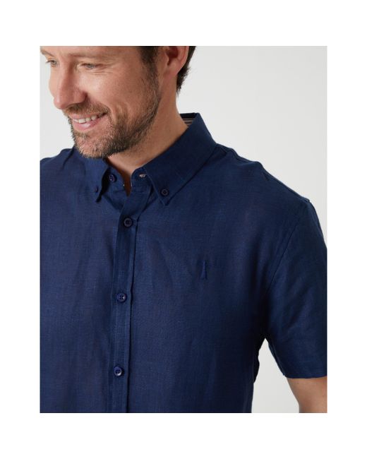 Saltwell Blue Short-Sleeve Oxford Shirt for men