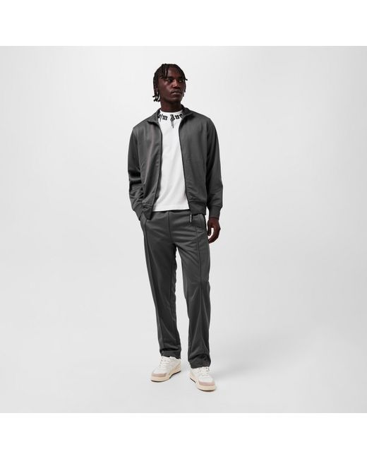 Palm Angels Gray Curve Zip Tracksuit Top for men