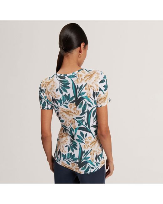 Ted Baker Blue Printed Slim Fit T-Shirt