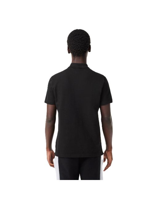 Lacoste Black Regular Fit Stretch Mini Piqué Polo for men