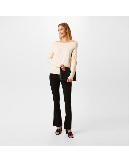 Biba White Knitted Bardot Jumper