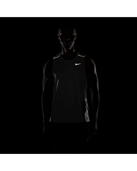 Nike White Miler Dri-Fit Running Tank Top for men