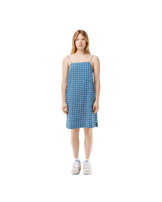 Lacoste Blue Print Athletic-Inspired Mini Dress