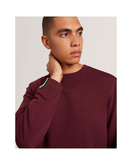 Ted Baker Purple Long-Sleeve Crew Tracksuit Top for men