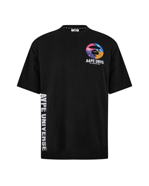 Aape Black Universe Bones T-shirt for men