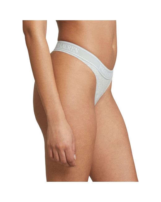 Polo Ralph Lauren Gray Mid Rise Jersey Thong