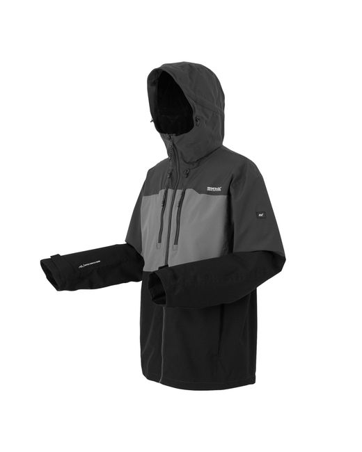 Regatta Black Maland Waterproof Hooded Jacket for men