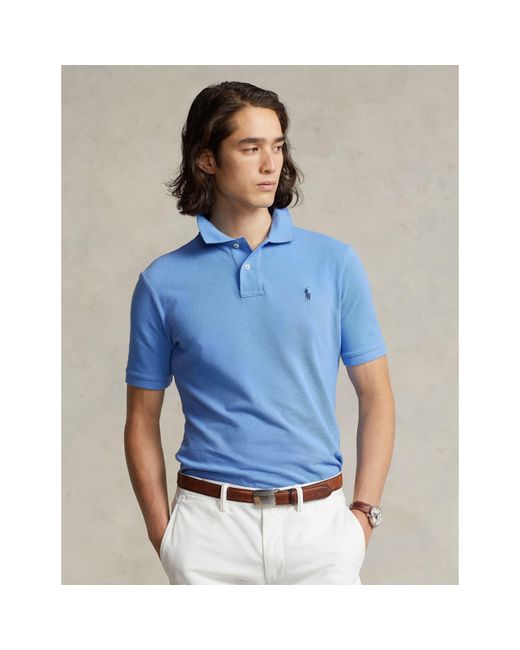 Polo Ralph Lauren Blue Custom Slim Short Sleeve Shirt for men