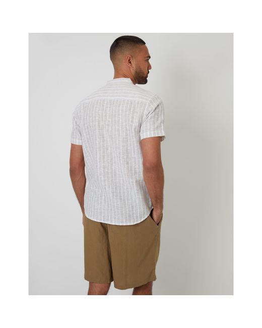 Threadbare White Papa Short-Sleeve Patterned Shirt for men